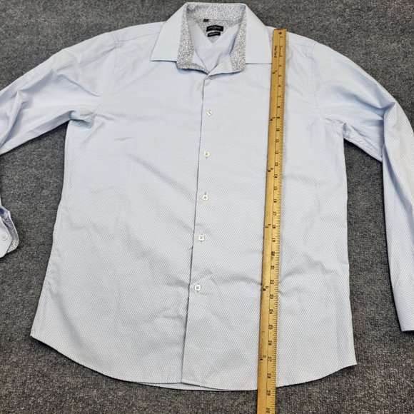 ROSSO MILANO Italy Modern Fit Button Up Shirt FLIP CUFF Men's Size 16.5 - Picture 3 of 5